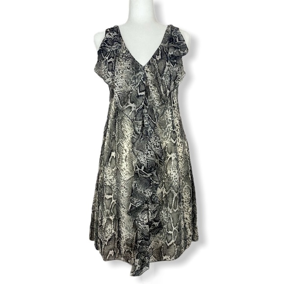 Rancho Estancia Snakeskin Print Ruffled Mini Dress - Picture 1 of 8